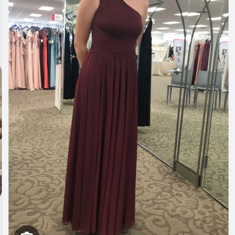 New with Tags Off shoulder, Wine colored, Sz 16, Formal, Davids Bridal